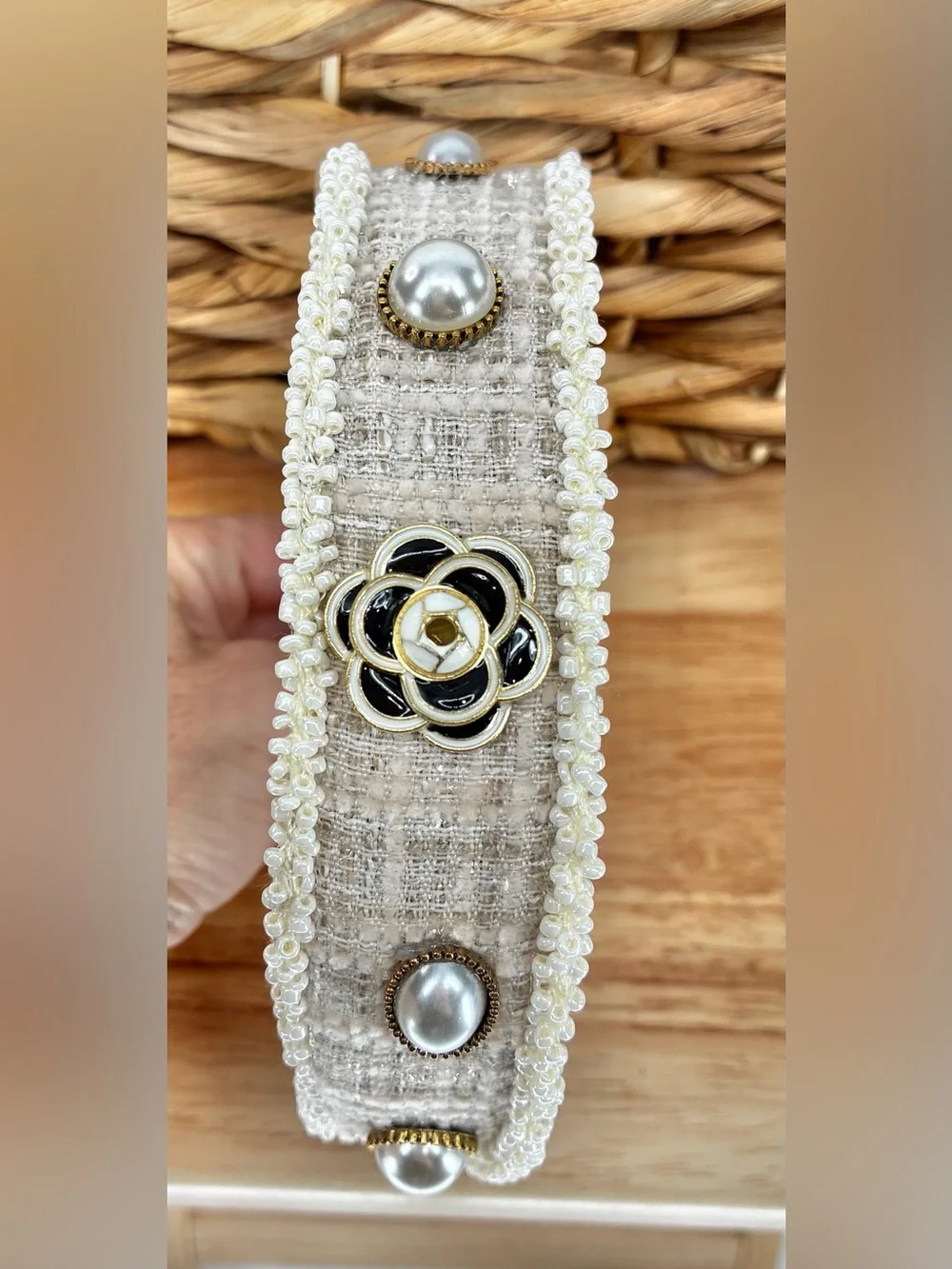 Headband Bundle - Tweed and Ivory with Accents and Black Faux Leather